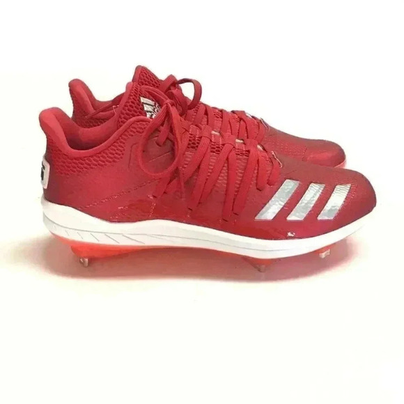 Adidas Adizero Baseball Cleats Mens 7.5D Red Afterburner 6 Speed Trap Shoes - Picture 3 of 8